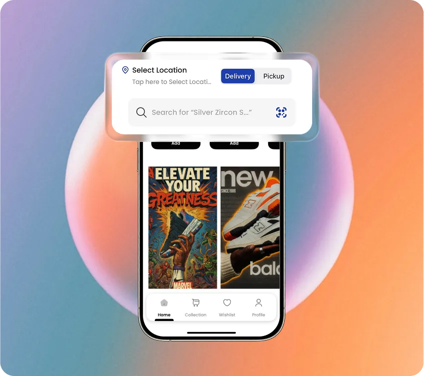 Mobile app builder preview showing drag-and-drop editing